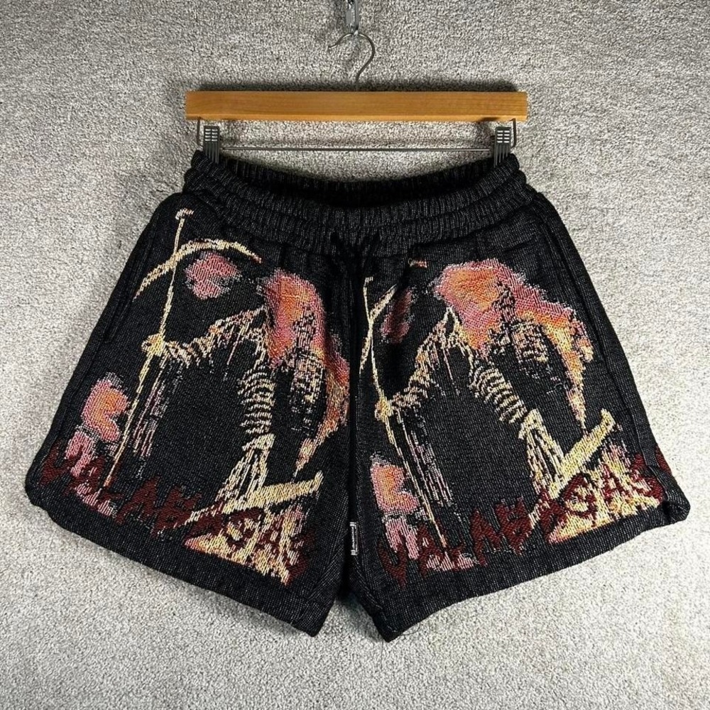 Men's Valabasas black tapestry 5 inch inseam knit shorts Size S